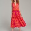 Devotion TWINS Ella Sleeveless Midi-N.Orange/Fushia | Kleider