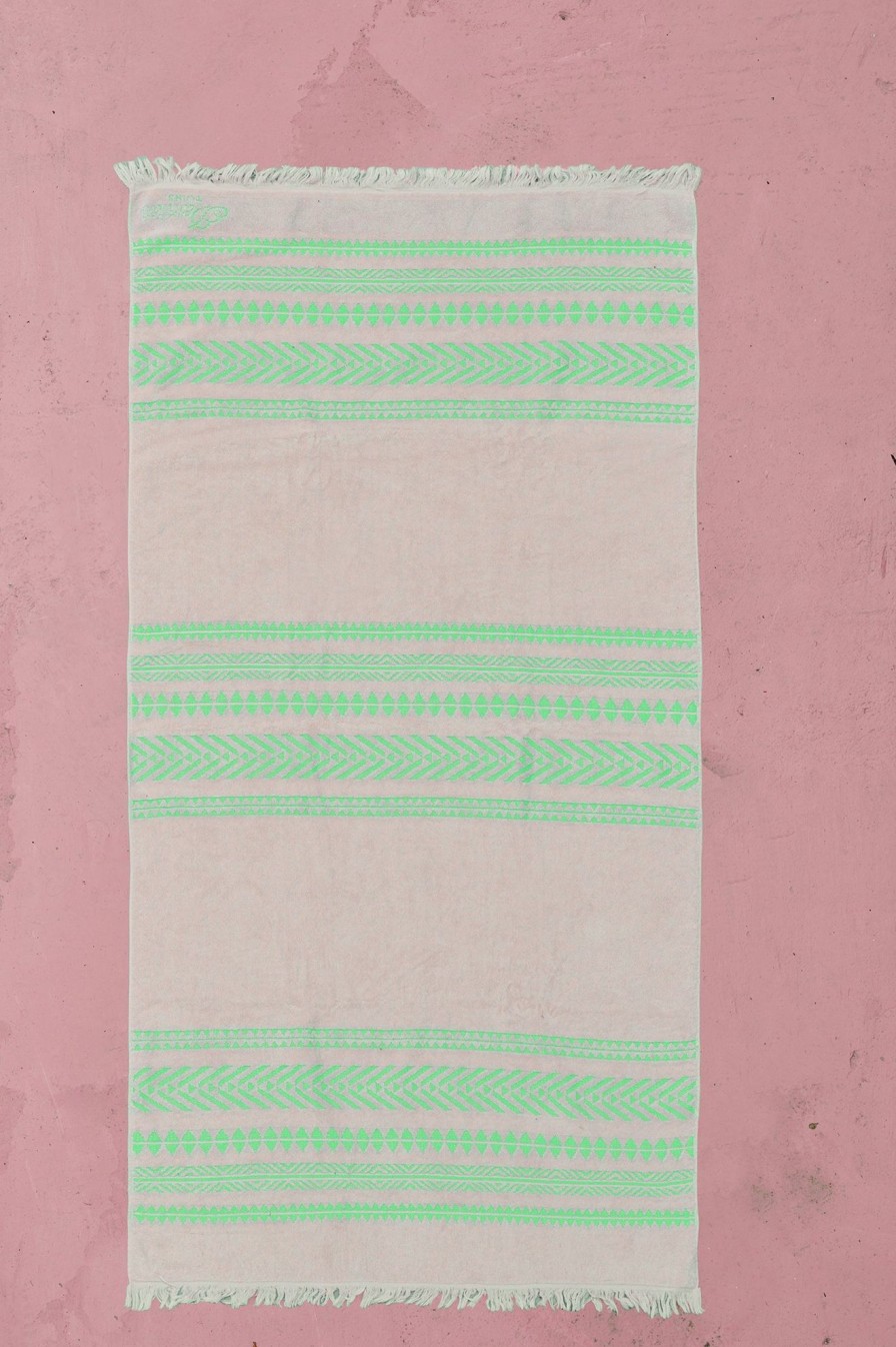 Devotion TWINS Beach Towel-N.Green/Offwhite | Handtucher