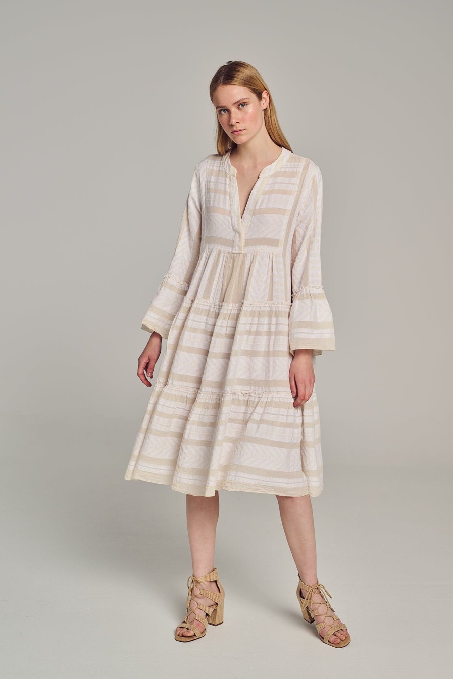 Devotion TWINS Ella Midi-Ecru/Offwhite | Kleider