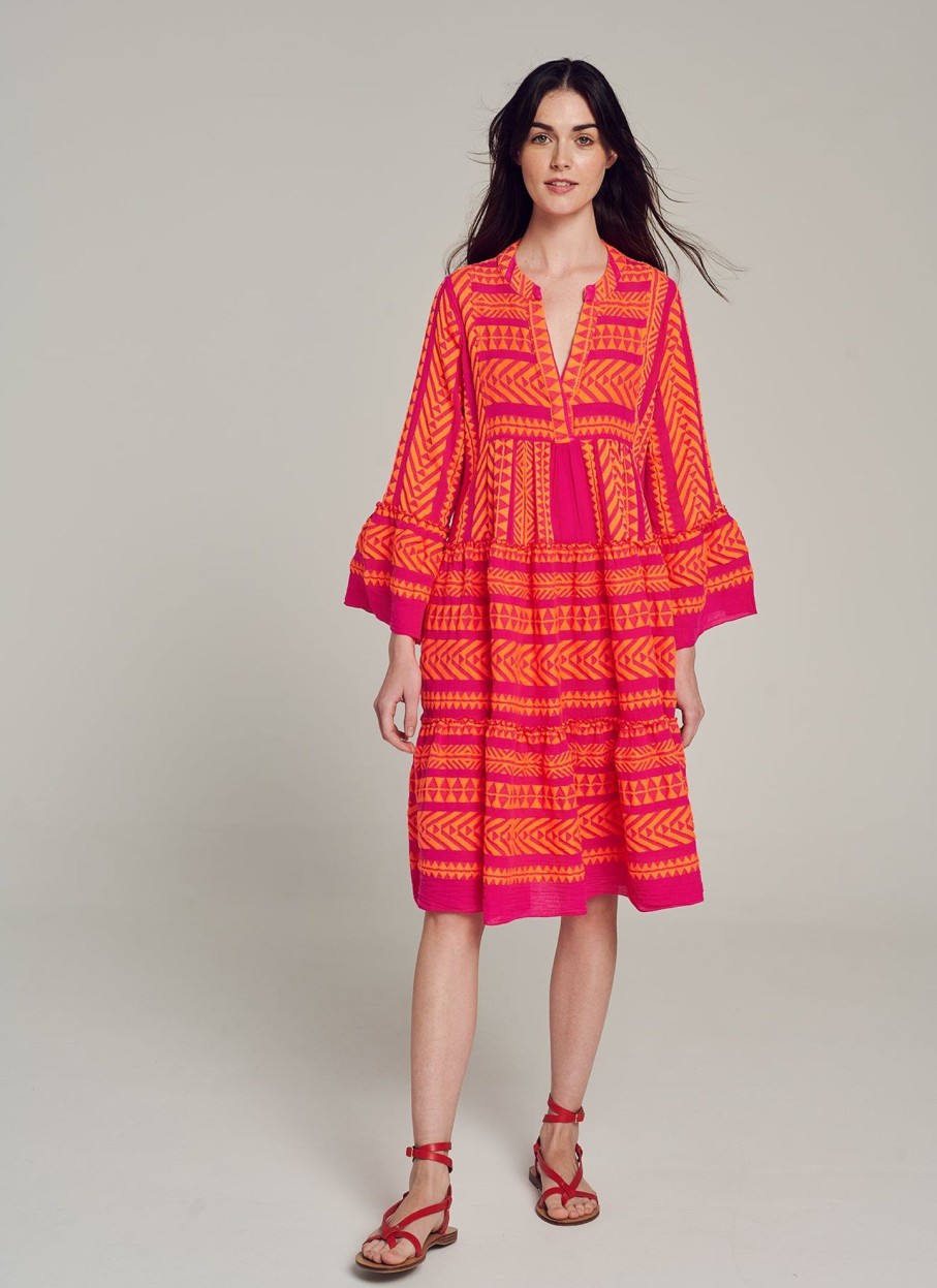 Devotion TWINS Ella Midi-N.Orange/Fushia | Kleider