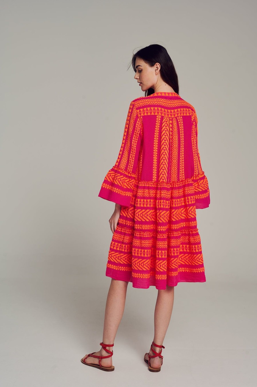 Devotion TWINS Ella Midi-N.Orange/Fushia | Kleider