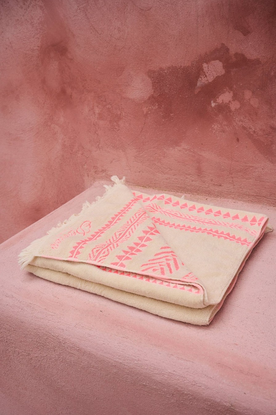 Devotion TWINS Beach Towel-N.Pink/Offwhite | Handtucher