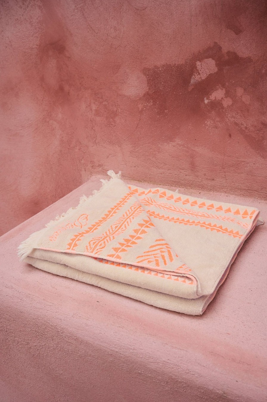 Devotion TWINS Beach Towel-N.Orange/Offwhite | Handtucher