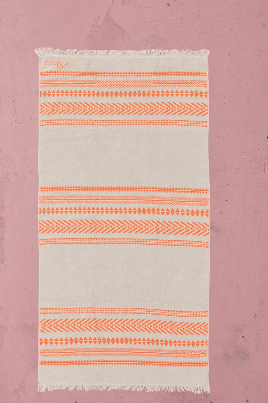 Devotion TWINS Beach Towel-N.Orange/Offwhite | Handtucher